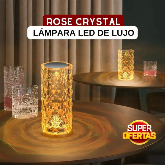 LÁMPARA LED DE LUJO - ROSE CRYSTAL 🥰